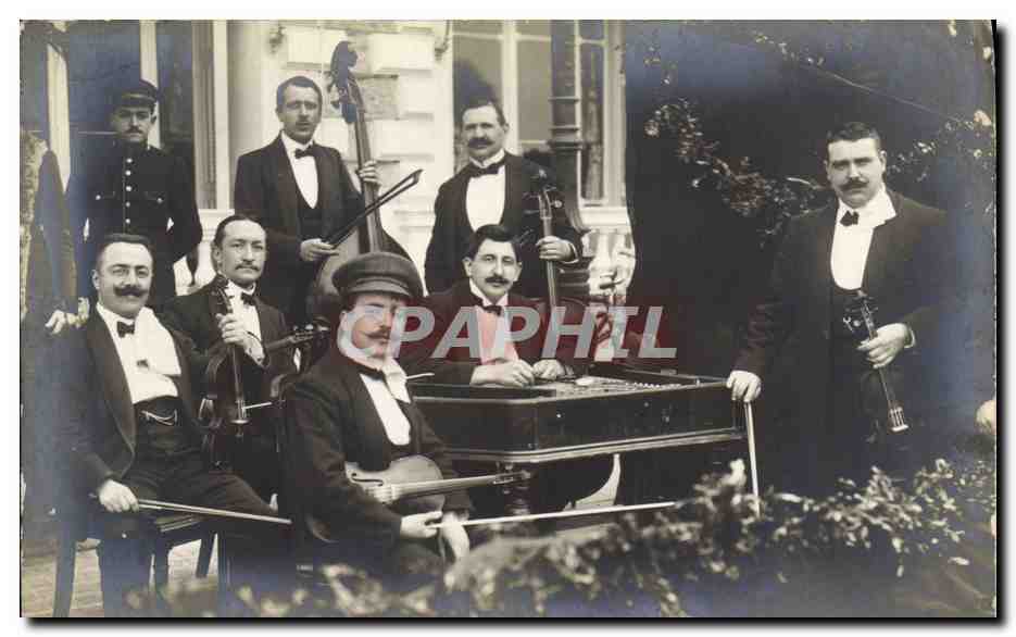 Orchestre de musiciens en tenue de soirée — Été à Boulogne-sur-Mer — Éditeur Simon, Rue de France, Nice