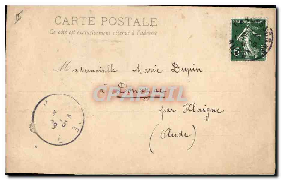 CPA la harpe Femme Enfant  — Rückseite