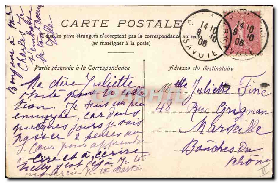 Chambéry — Croix du Nivolet (alt. 1553) et Chasseurs Alpins — éditeur non identifié — Achterkant