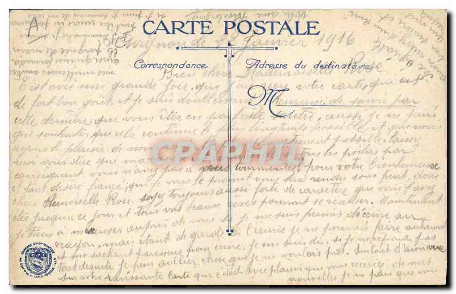 CPA Militaria Chasseurs Alpins Compagnie d'alpins en marche  — Verso