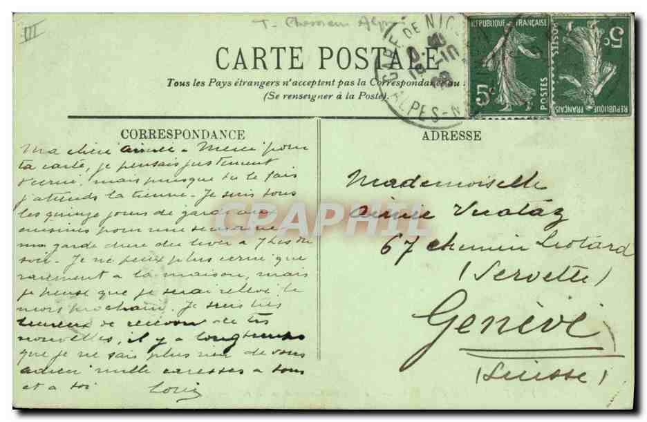 CPA Militaria Chasseurs Alpins Environs de Grasse Le tir au canon a la Sarret — Verso