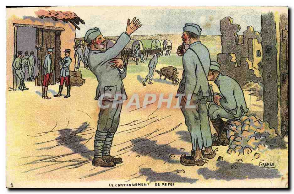 CPA Militaria Le cantonnement de repos