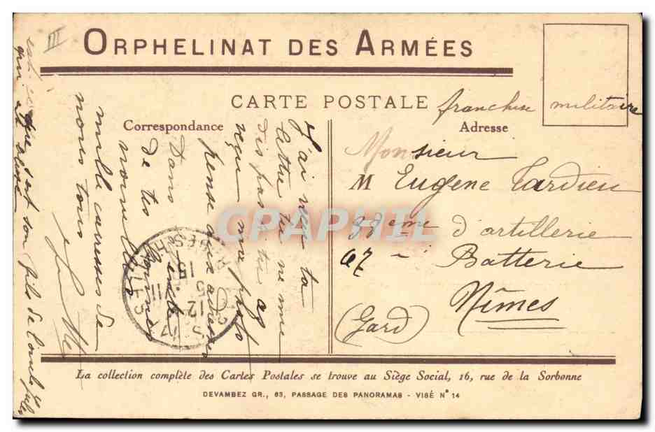 CPA Militaria Enfants Avion Aviation — Rückseite