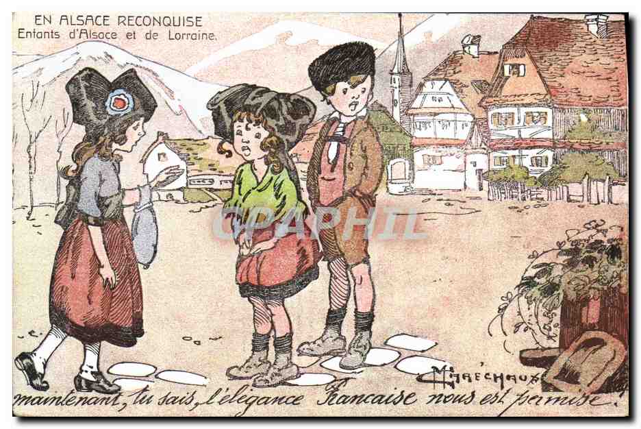 CPA Militaria En Alsace reconquise Enfants d'Alsace et de Lorraine Marechaux