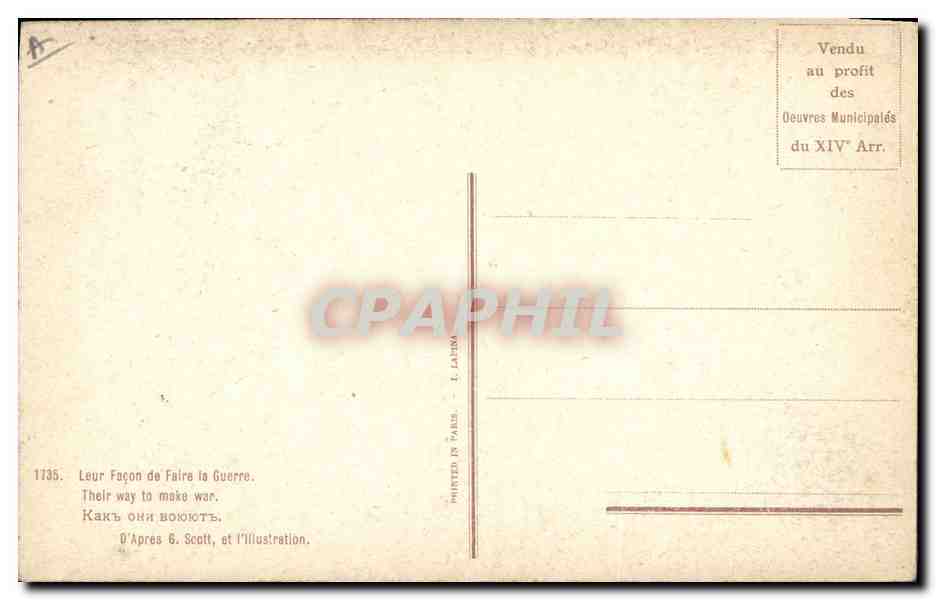 CPA Militaria Leur facon de faire la guerre — Back