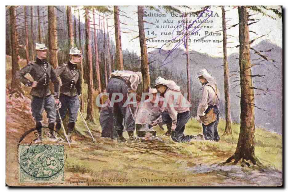 CPA Militaria Armee francaise Chasseurs a pied