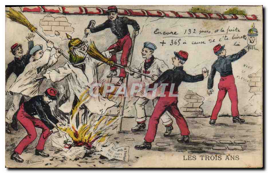 CPA Militaria Les trois ans