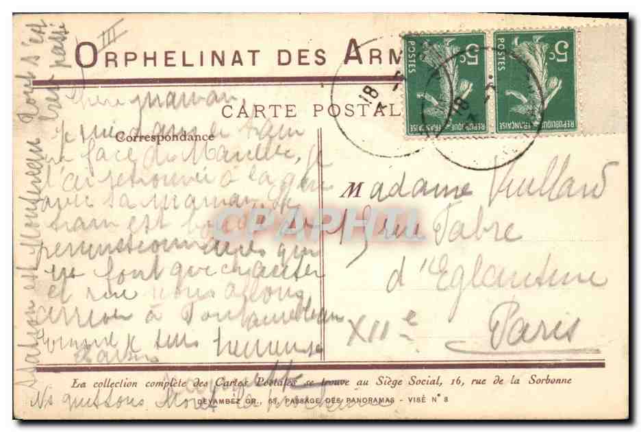 CPA Militaria Enfants Dans la tranchee  — Verso