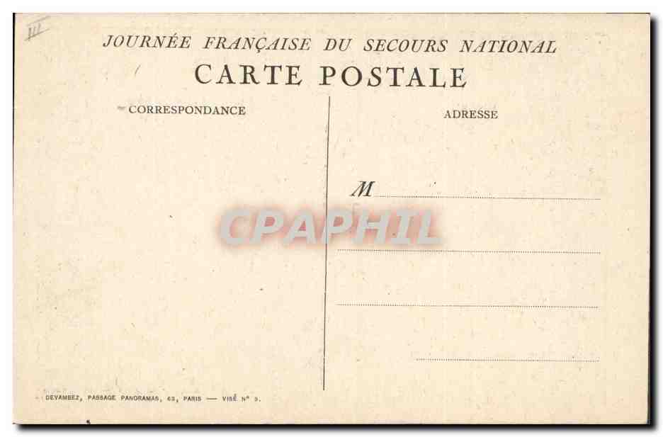 CPA Militaria Secours National — Rückseite