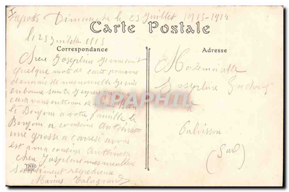 Henry Lombard — Aux Armes — Le 2 Août 1914 — n° 2772 — Achterkant