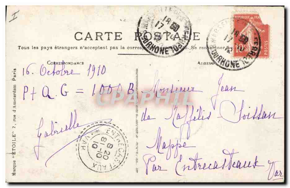 Statue de Sambre-et-Meuse — Salon 1910 — J. BÉRENGIER — Rückseite
