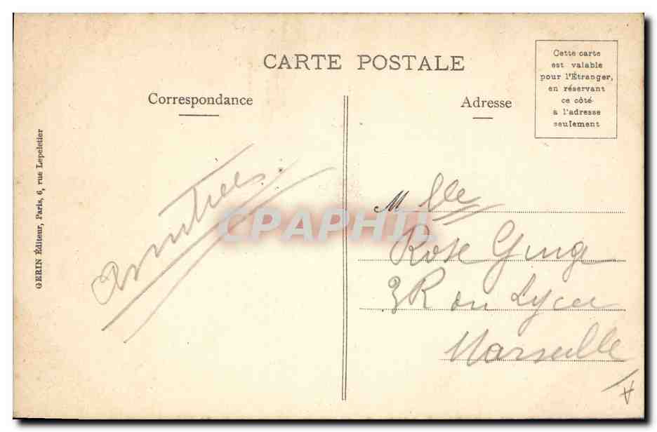 CPA Folklore Sablaise Enfant Crabe  — Verso