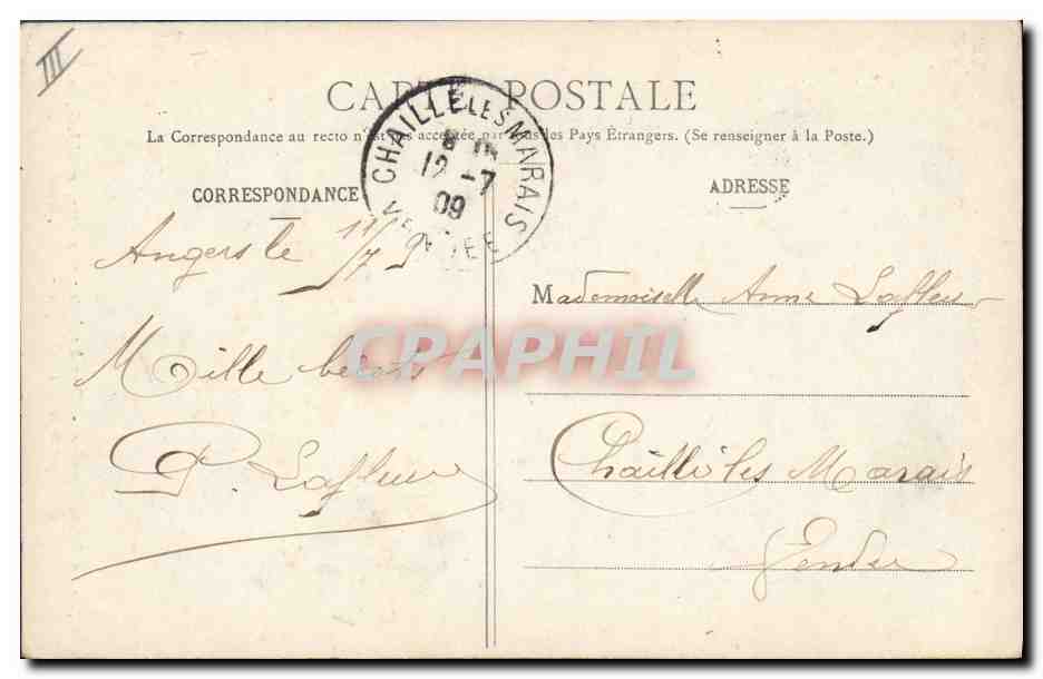 CPA Folklore La Belle Angevine  — Verso