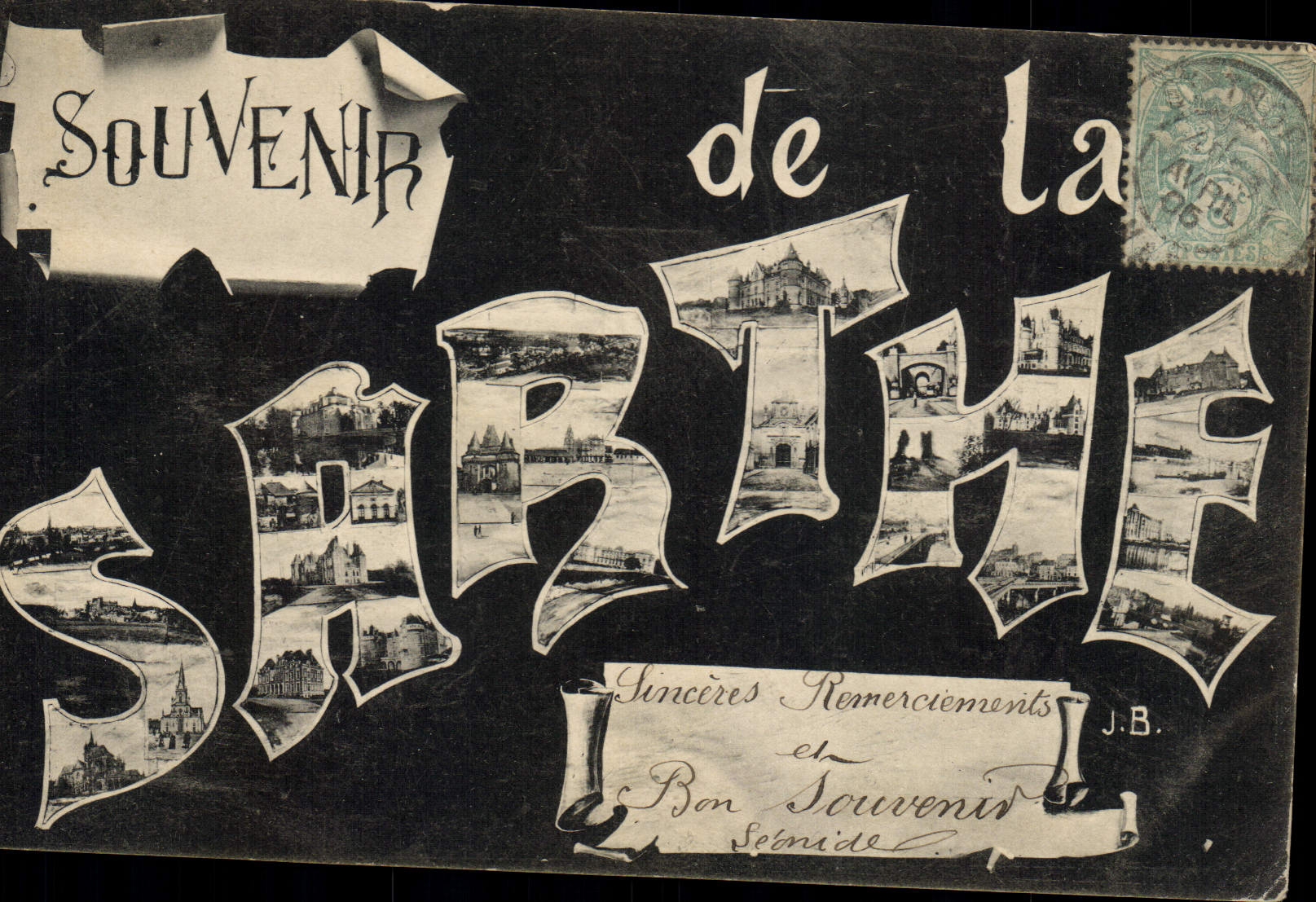 CPA Folklore Souvenir de la Sarthe 