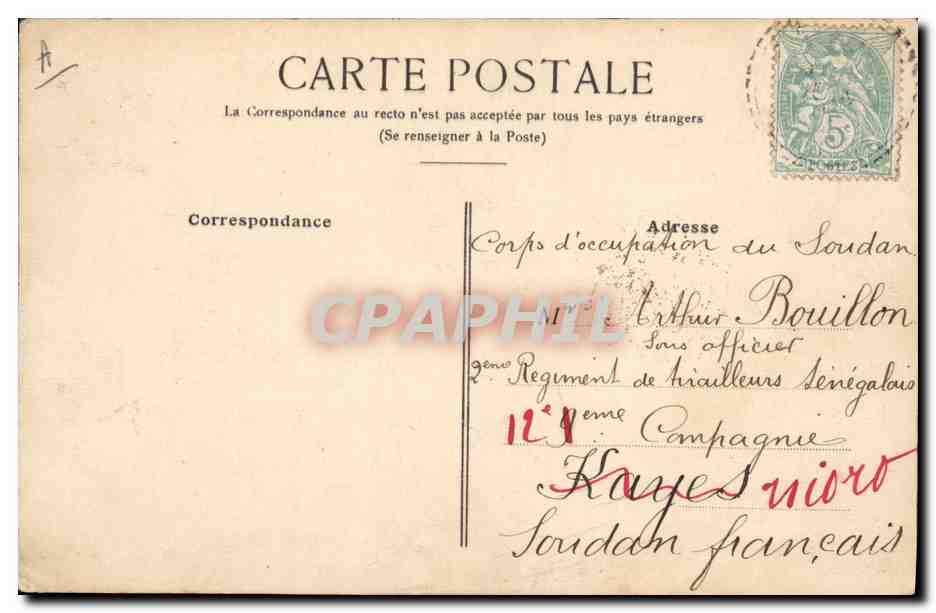 CPA Folklore Souvenir de la Sarthe  — Verso