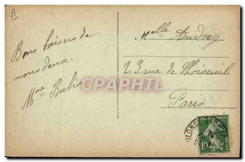 CPA Folklore Couple Sablais  — Verso