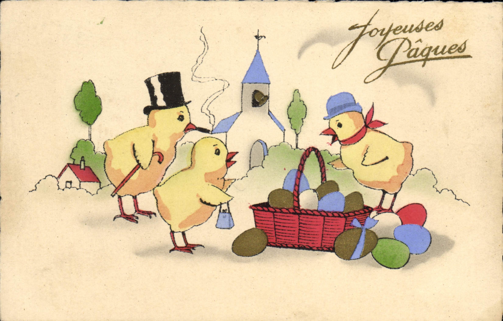 CPA Fantaisie Illustrateur Poussins 
