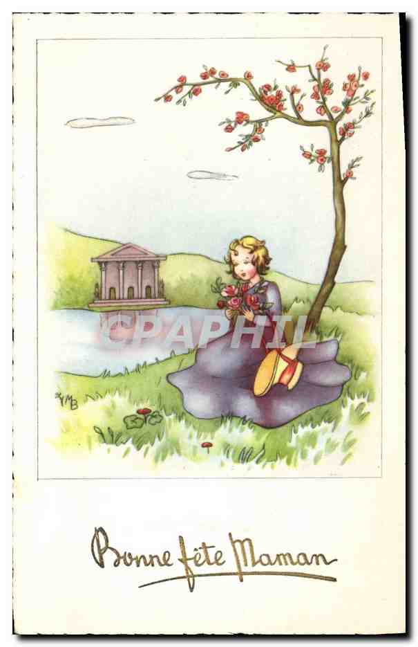 CPA Fantaisie Illustrateur Enfant Bonne fete maman 