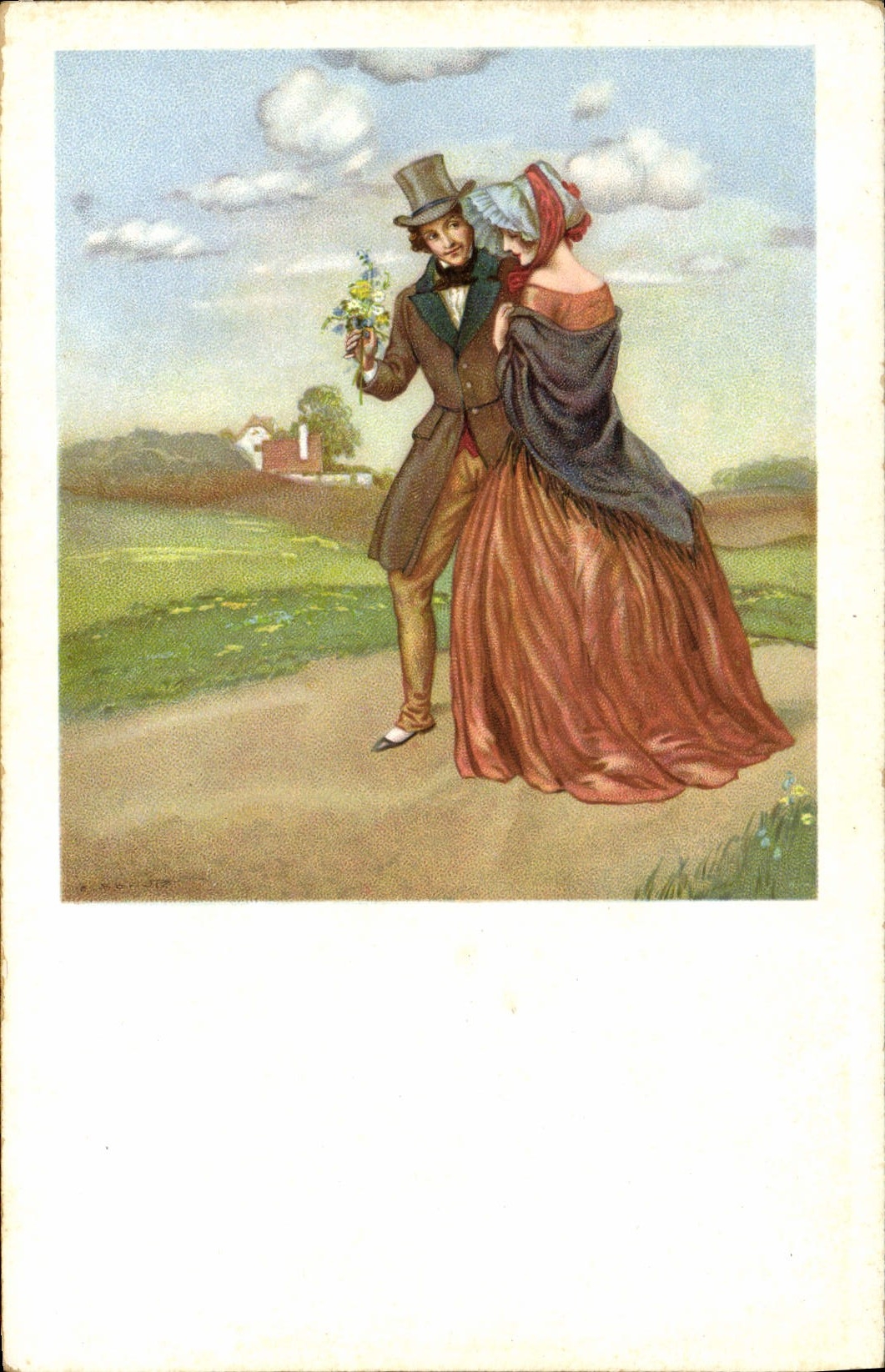CPA Fantaisie Illustrateur Femme 