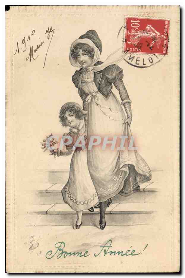 CPA Fantaisie Illustrateur Femme Enfant 