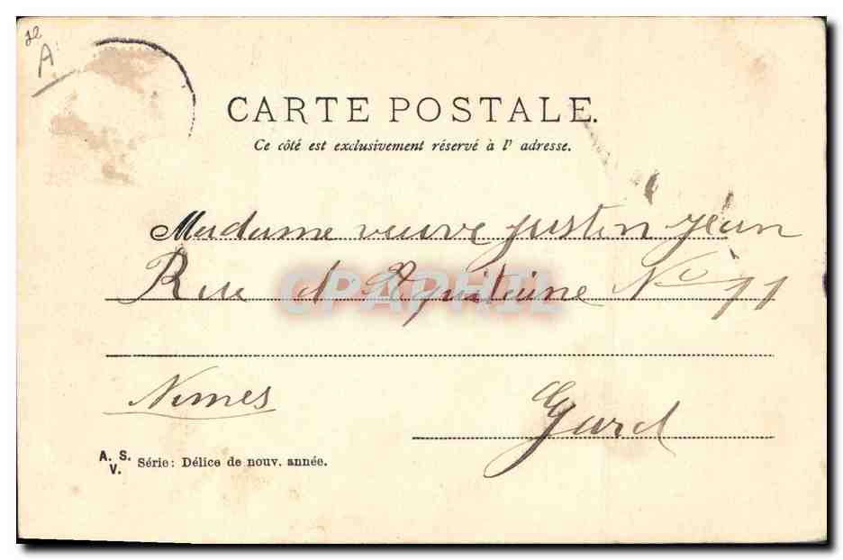 Ski et bonnes voeux — A.S. Série : Délice de nouv. année — éditeur A.S. — Rückseite