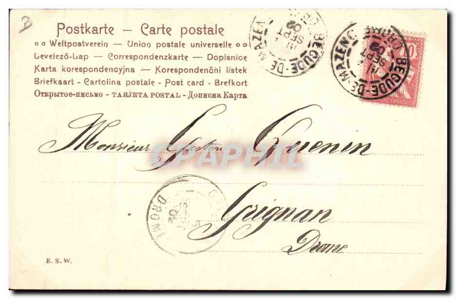Porträt einer Frau — Béziers, 1902 — I. Weber — Rückseite