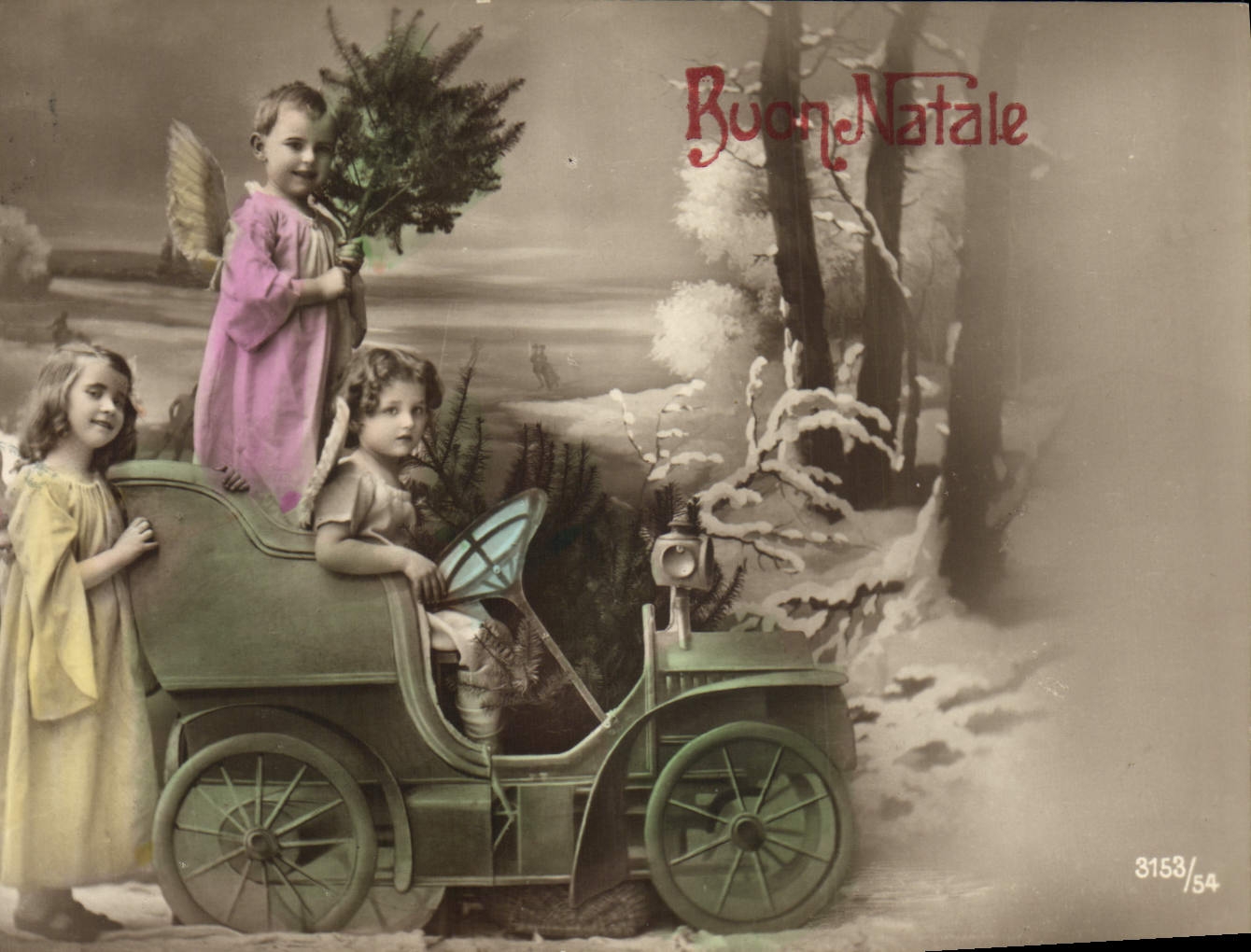 CPA Enfants Automobile Ange 
