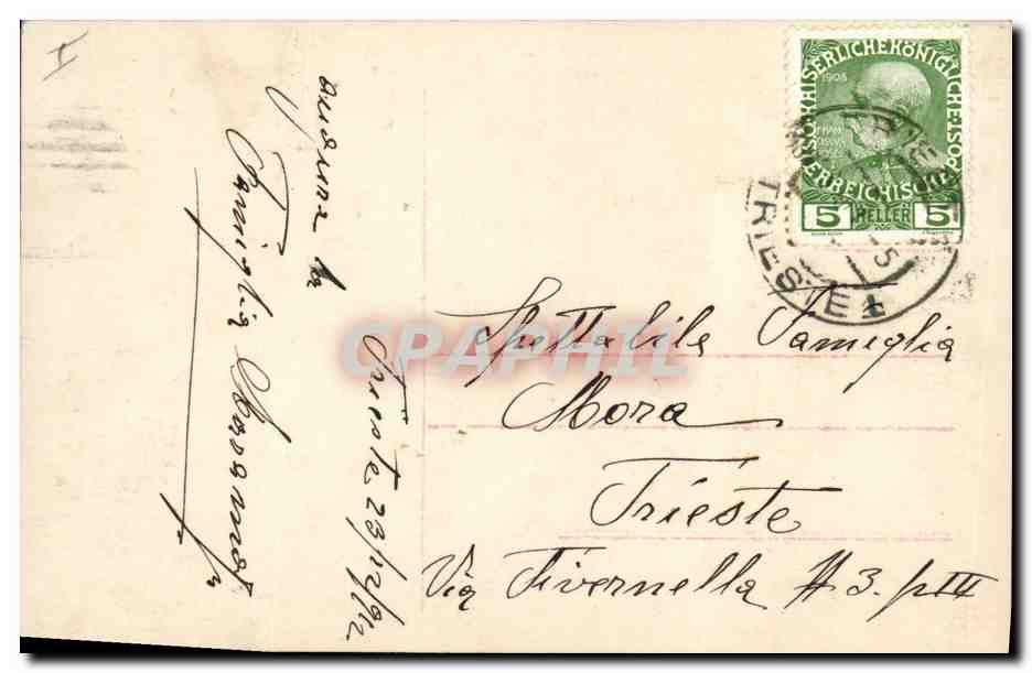 CPA Enfants Automobile Ange  — Rückseite