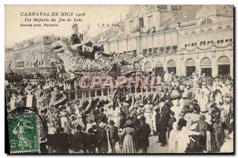CPA Carnaval de Nice 1908 Les mefaits du jeu de loto 