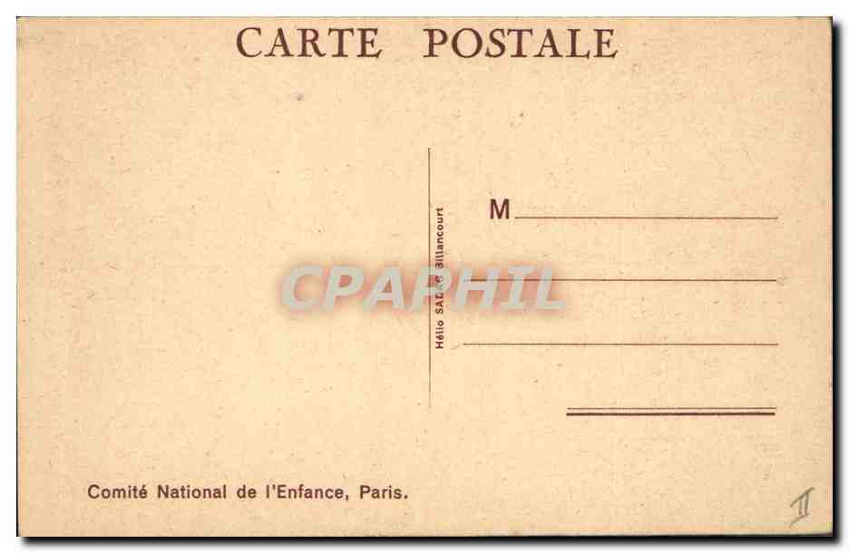 CPA Enfants le jeu Cheval en bois Poupee  — Rückseite