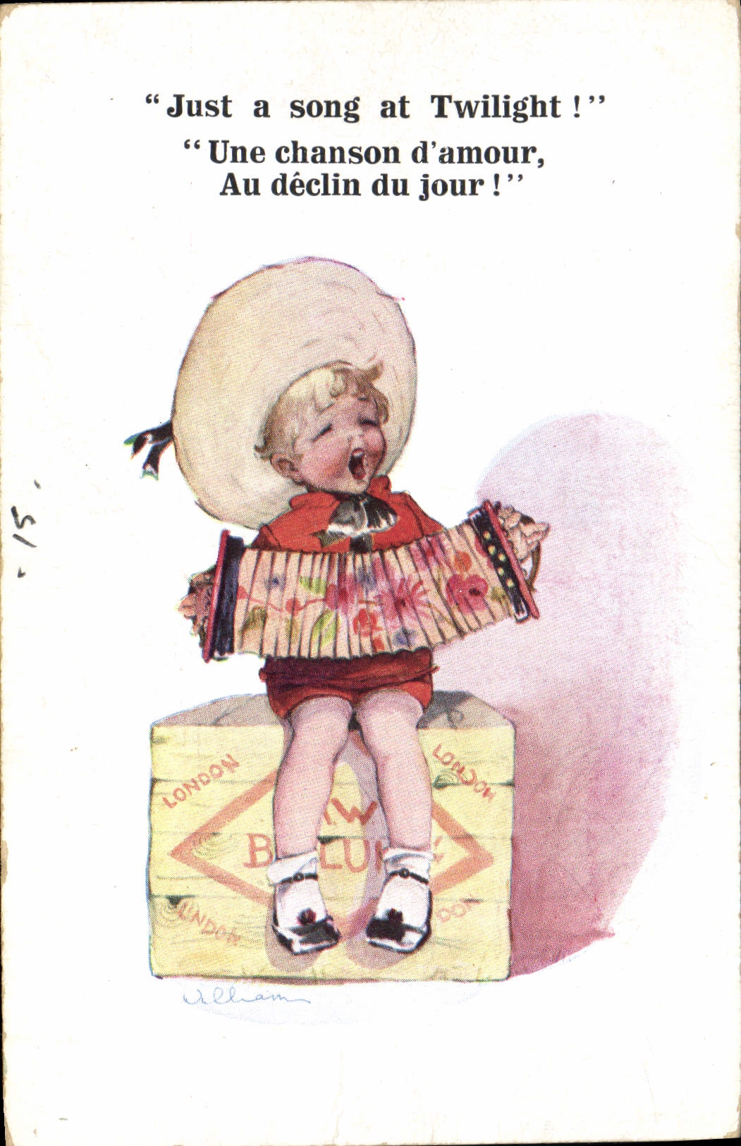 Enfant jouant de l'accordéon — London — éditeur Florentine Horne Co.