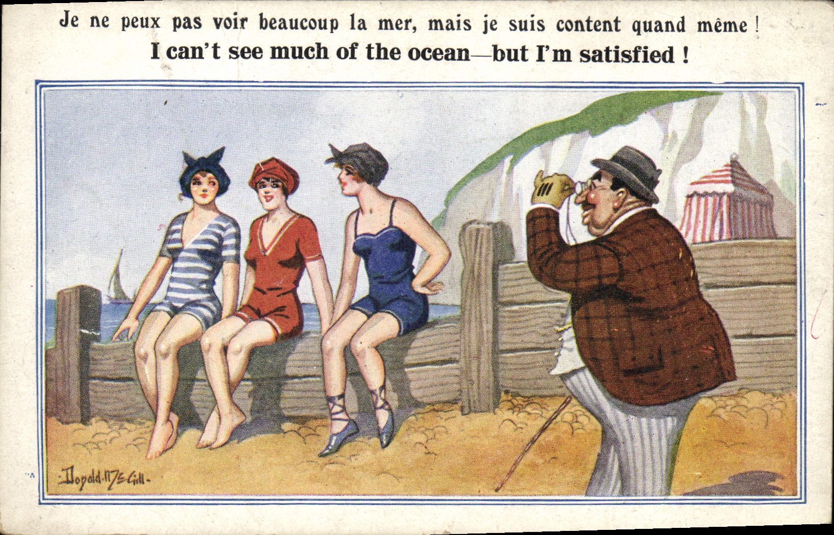 CPA Fantaisie Illustrateur Donald Mc Gill Femmes a la plage 