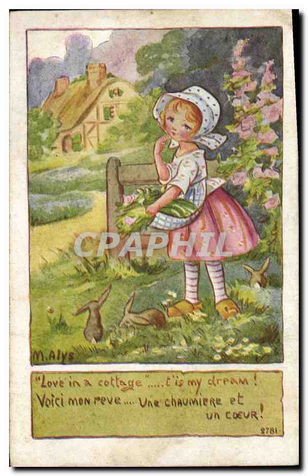 CPA Fantaisie Illustrateur Alys Enfant Lapins Lapin 