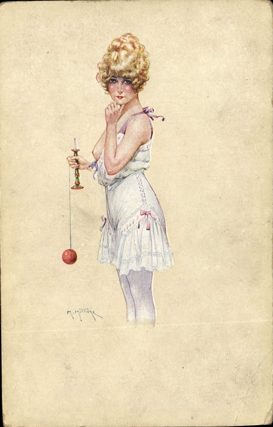 CPA Fantaisie Illustrateur Femme 