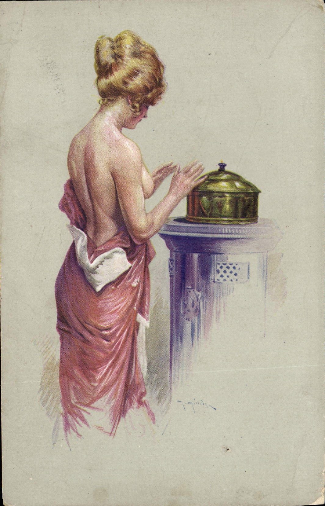 CPA Fantaisie Illustrateur Femme 