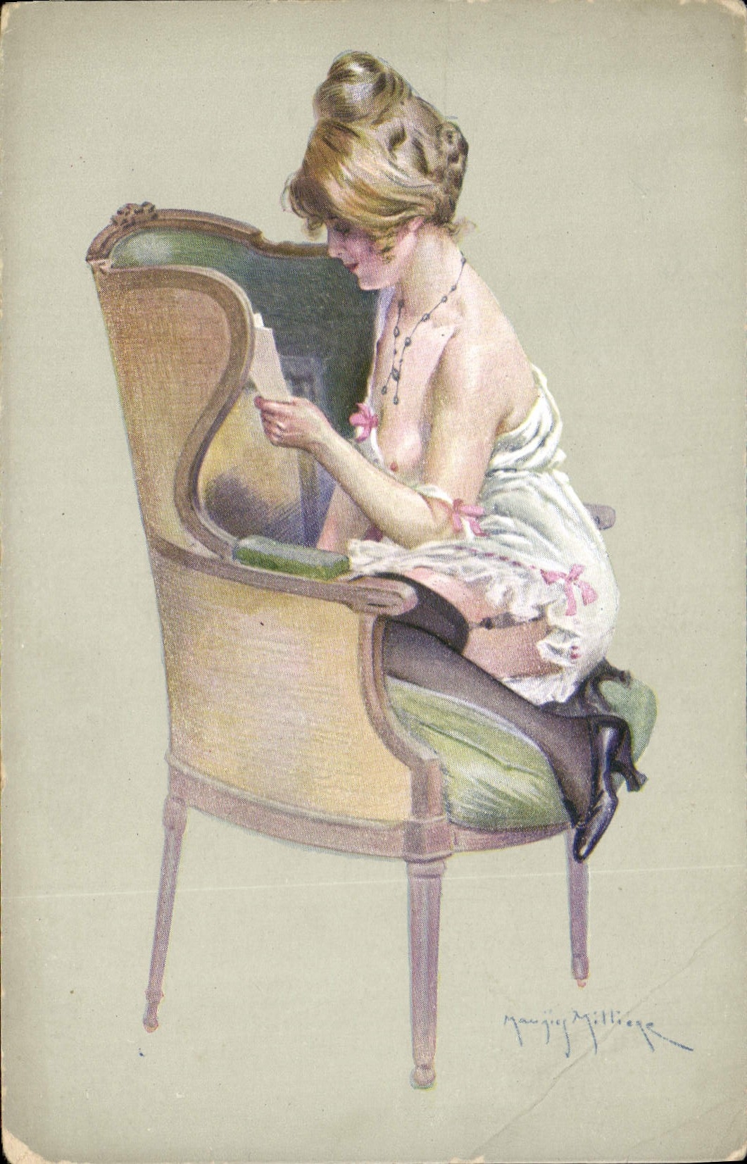 CPA Fantaisie Illustrateur Femme