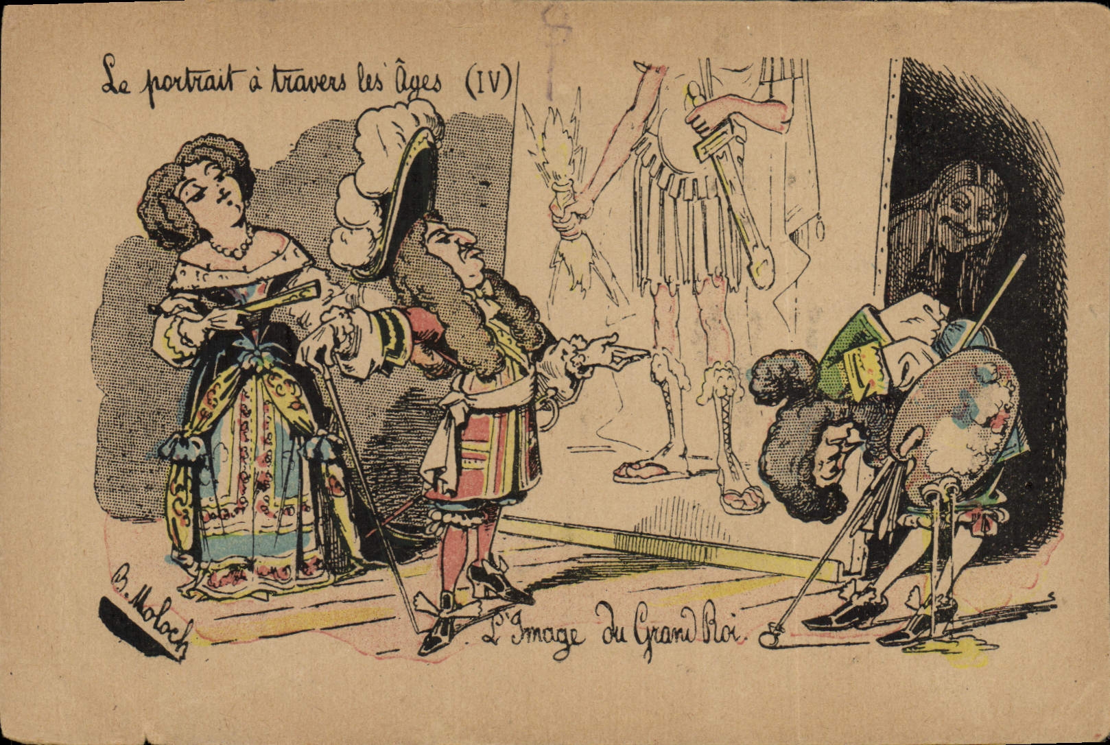 CPA Fantaisie Illustrateur Le portrait a travers les ages Grand Roi
