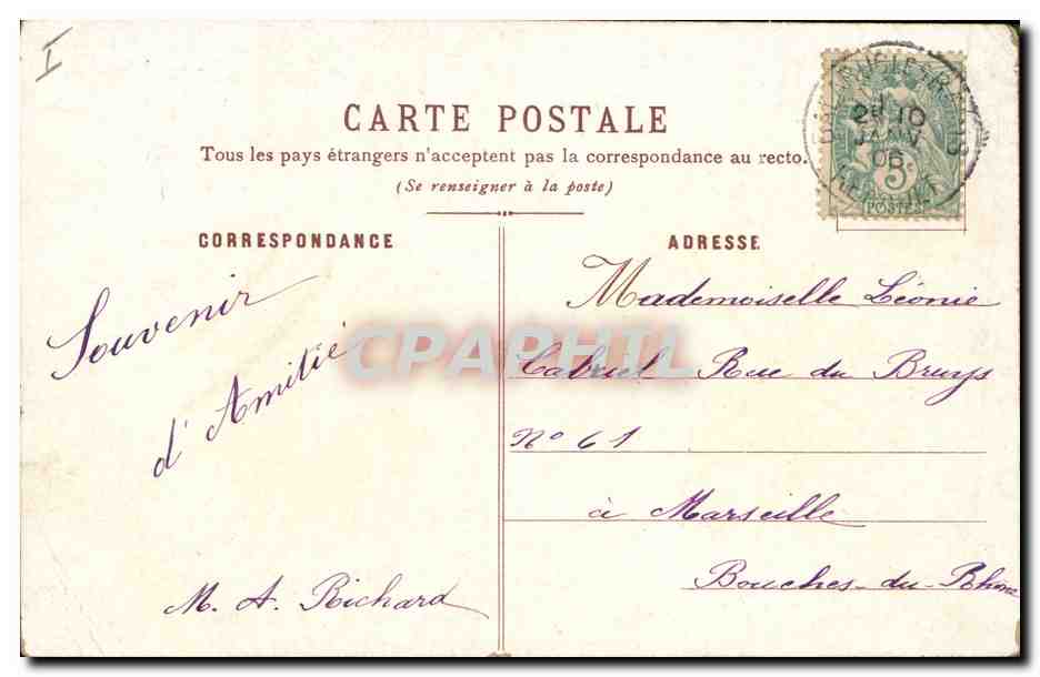 CPA Fantaisie Fleurs  — Verso