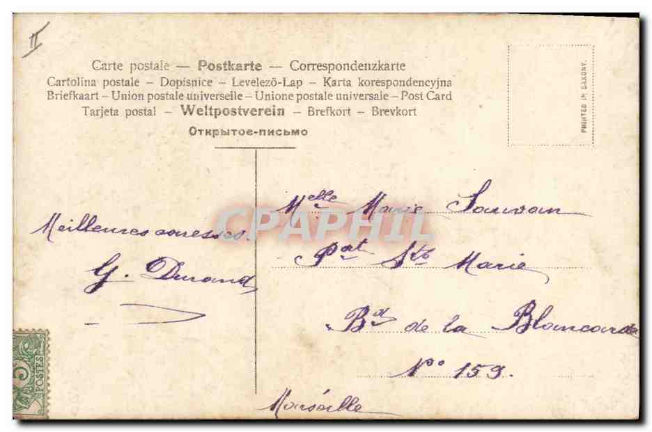CPA Femme Harpe  — Rückseite