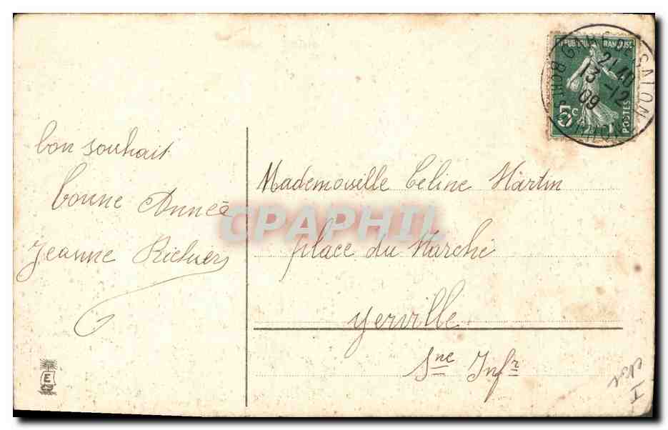 CPA Cochon Porc Enfant Ange  — Rückseite