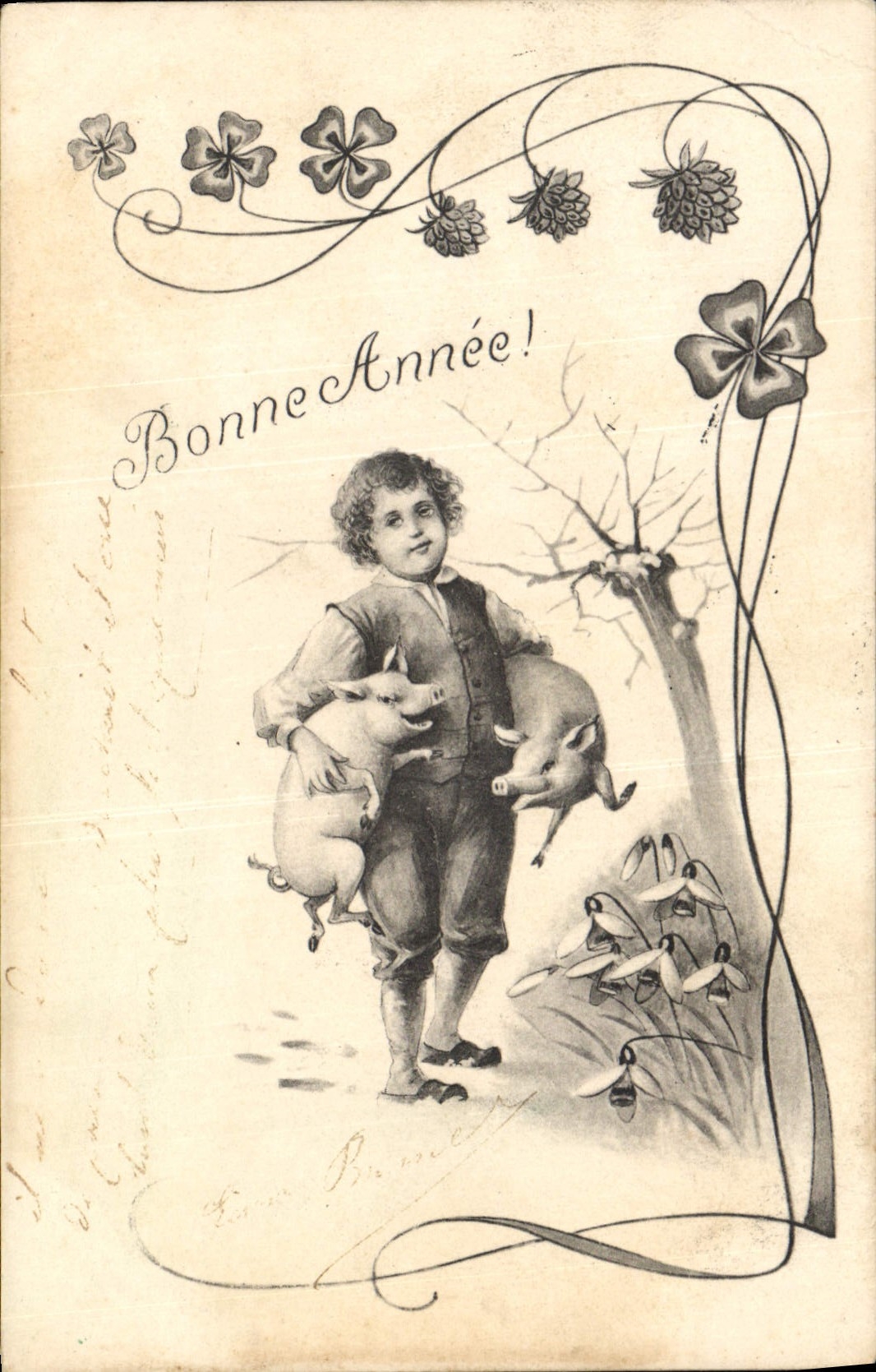 CPA Cochon Porc Enfant 