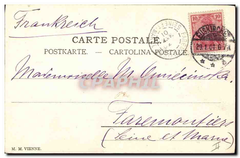 CPA Cochon Porc Enfant Boite aux lettres  — Verso