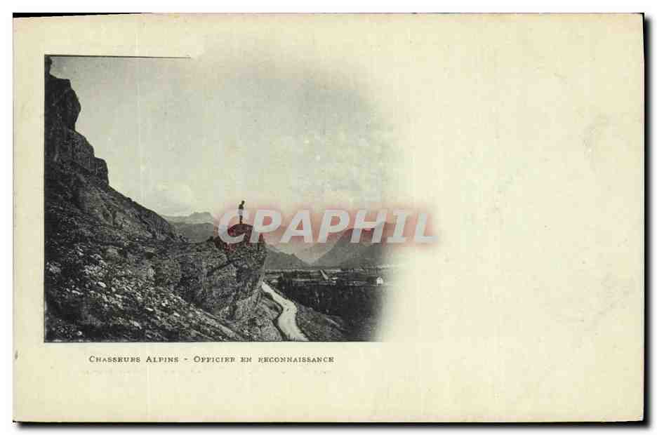 CPA Militaria Chasseurs Alpins Officier en reconnaissance 