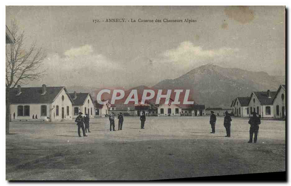 CPA Militaria Chasseurs Alpins Annecy La caserne 