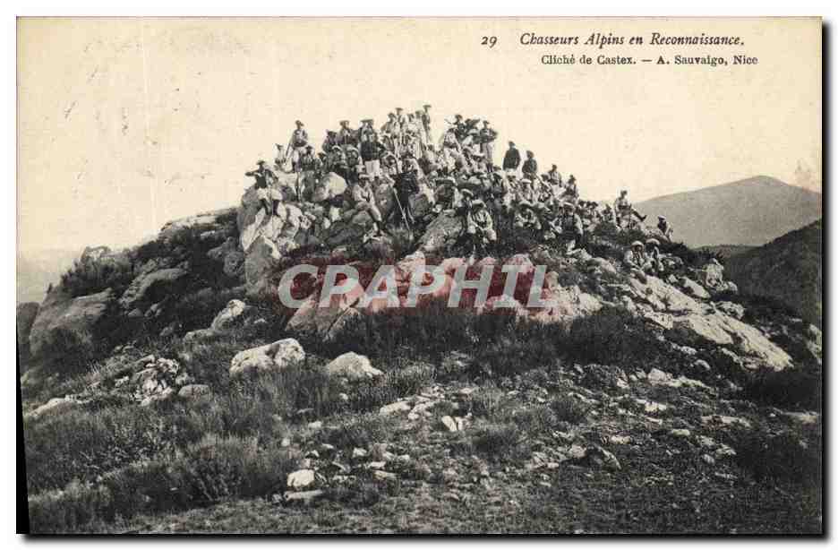 Chasseurs Alpins en Reconnaissance — Cliché de Castex — A. Sauvalgo, Nice