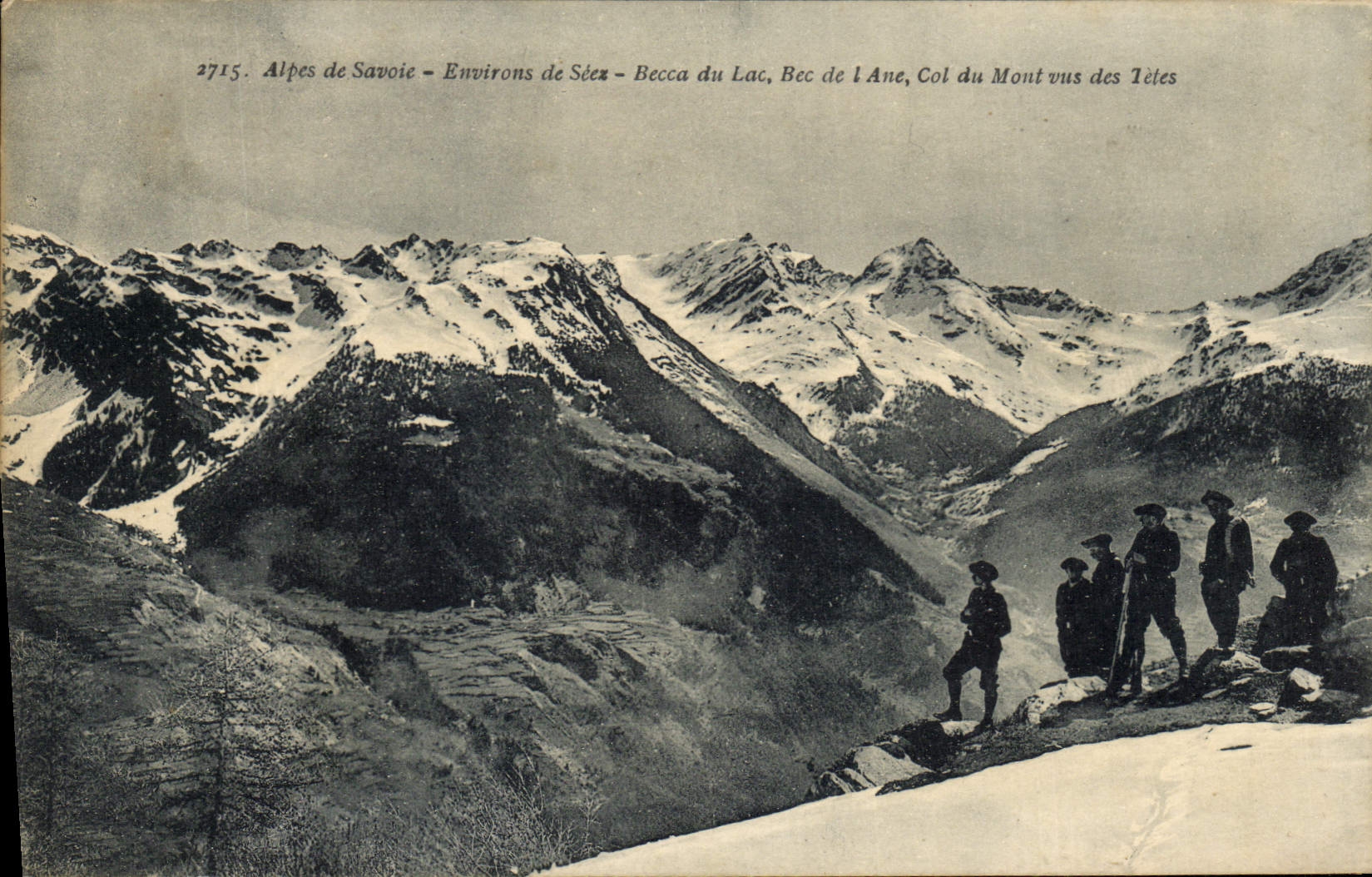 CPA Militaria Chasseurs Alpins Alpes de Savoie Environs de Seez Becca du lac Bec de l'ane Col du Mont vus des Tetes 