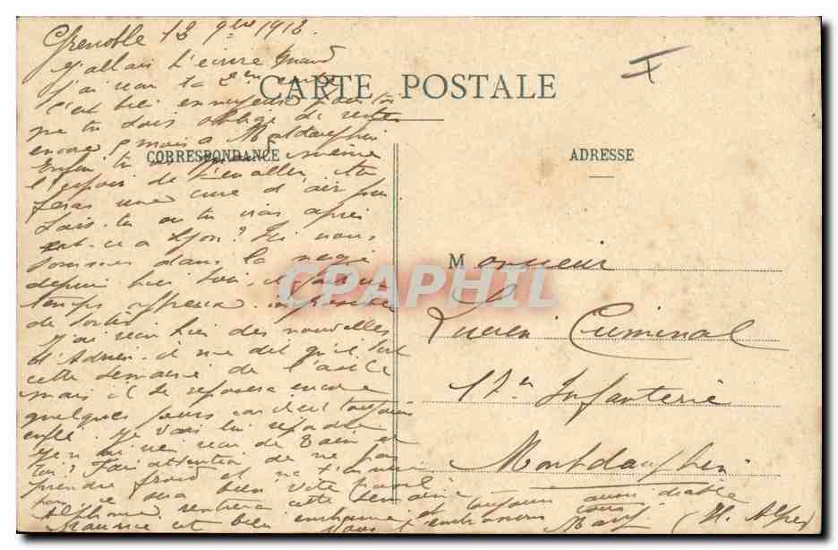 CPA Militaria Chasseurs Alpins et Lac des Alpes  — Verso