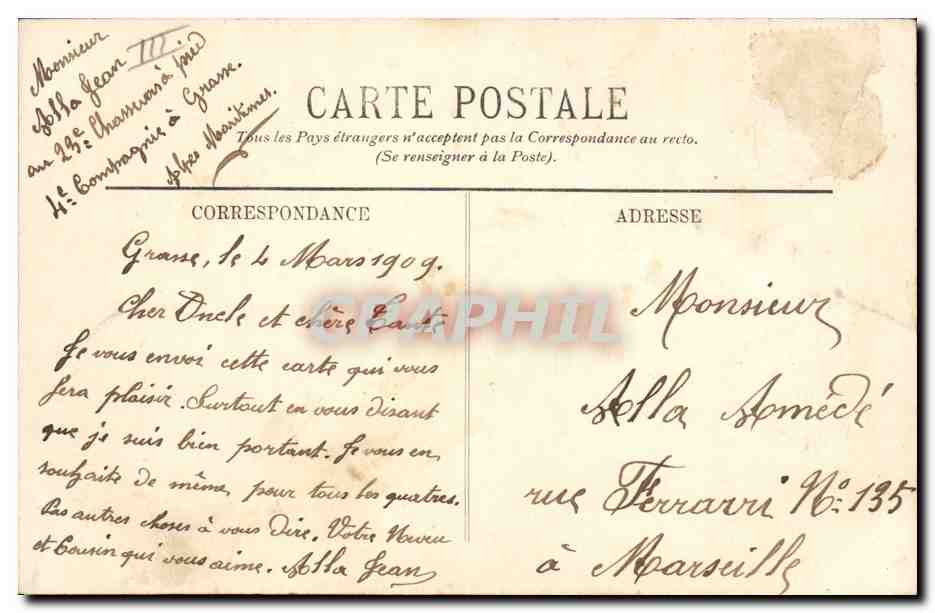 Chasseurs Alpins au Repos — L.L. — Épicerie 564 jours à Laire. Belle Glane. — Verso