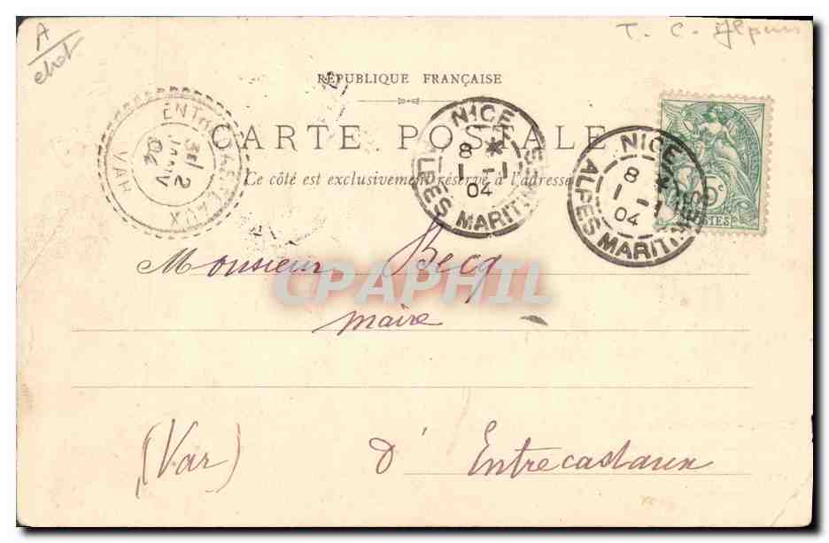 CPA Militaria Chasseurs Alpins dans les Alpes  — Verso