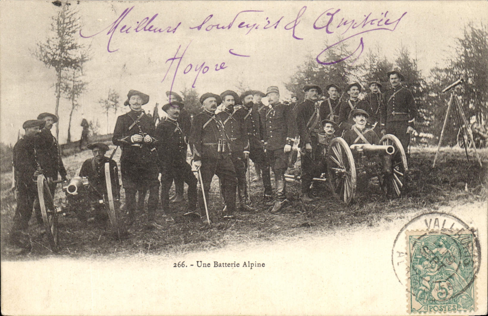 CPA Militaria Chasseurs Alpins Une batterie alpine 